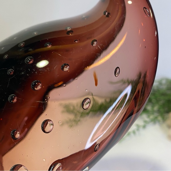 Vintage Czech or Italian Smoky Amethyst Bubble Art Glass Bowl Ashtray - Picture 12 of 14